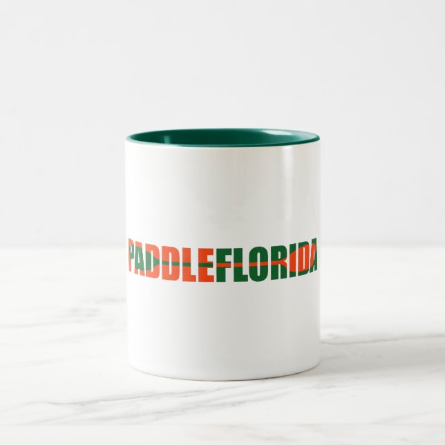 Paddle Florida Kayaking Two-Tone Coffee Mug (Center)