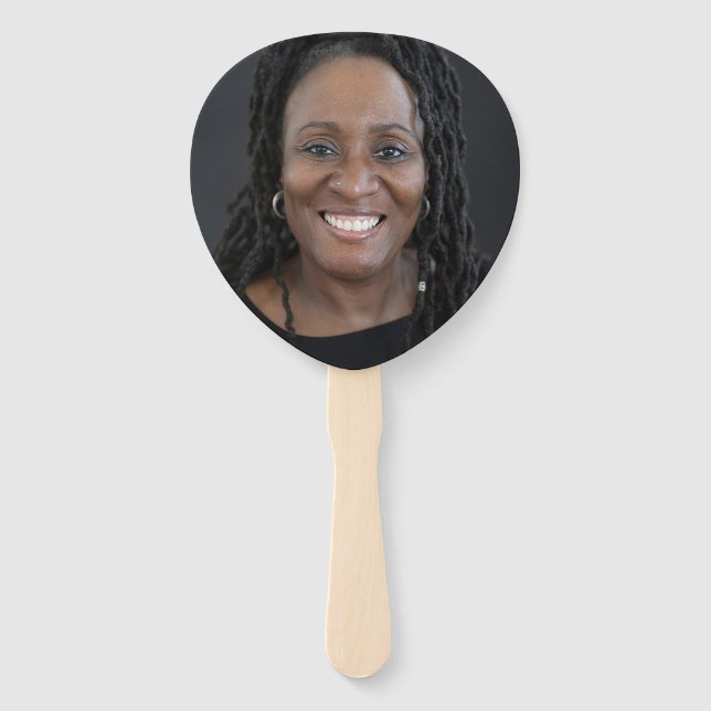 Paddle Funeral Hand Fan – Rounded Corners (Front)