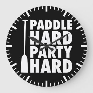 Paddle Hard, Party Hard Large Clock