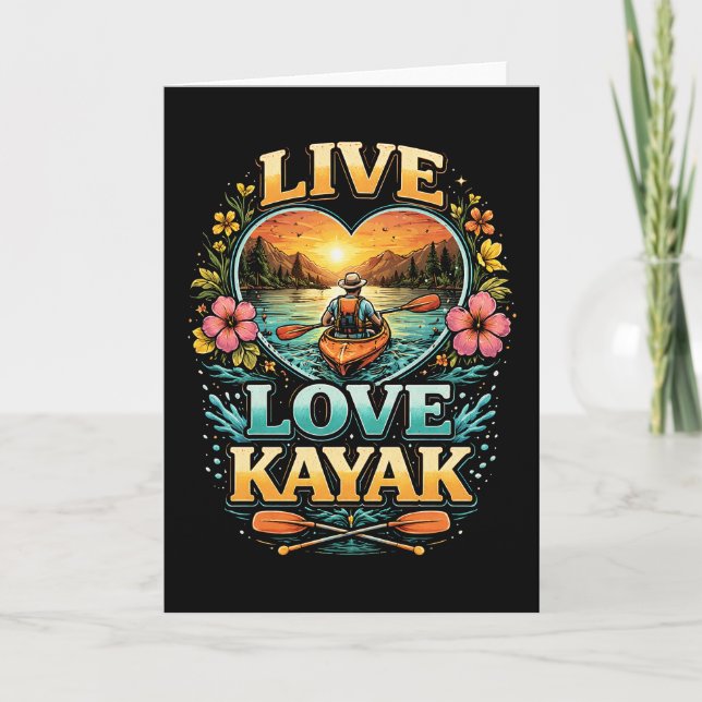 Paddle Into the Sunset Holiday Card (Front)