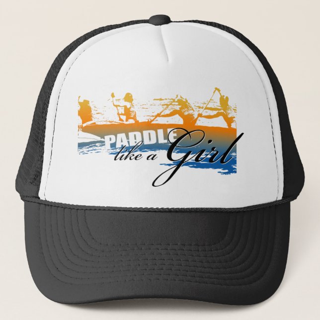 Paddle Like a Girl (black) Trucker Hat (Front)