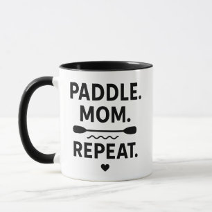 Paddle Mom Repeat Funny Kayaking Outdoor Adventure Mug