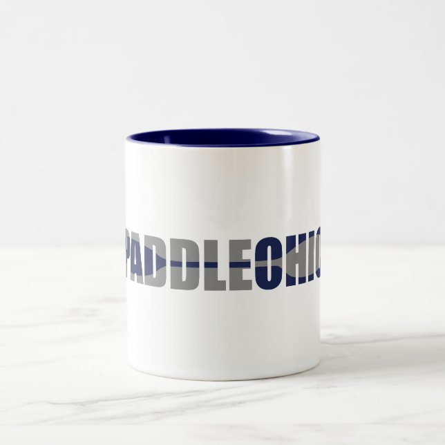 Paddle Ohio Kayaking Two-Tone Coffee Mug (Center)