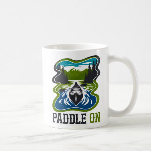 Paddle On Canoe Adventure Mountain Lake Design Coffee Mug