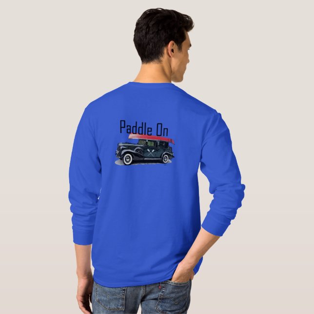 Paddle On Classic Car Design - Basic Long Sleeve T T-Shirt (Back Full)