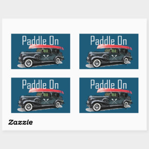 Paddle On Classic Car Design - Rectangle Stickers