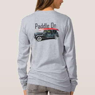 Paddle On Classic Car Design - Women's Basic Long T-Shirt
