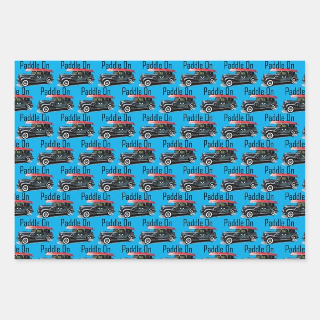 Paddle On Classic Car Design - Wrapping Paper Shee (Front)