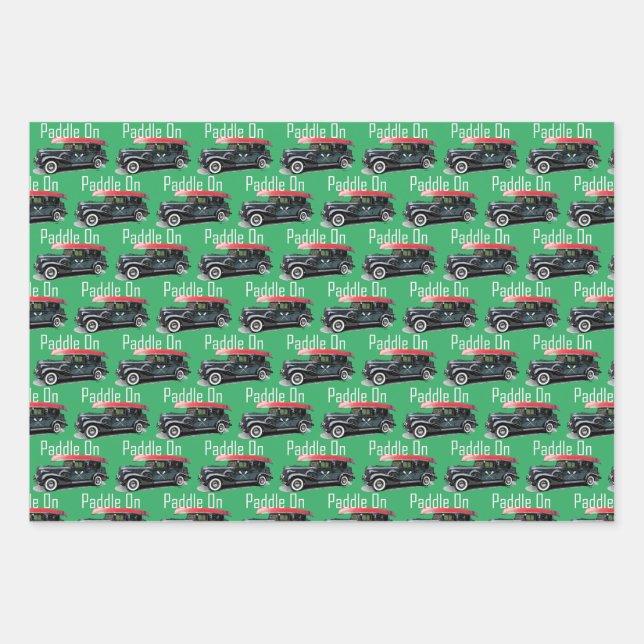 Paddle On Classic Car Design - Wrapping Paper Shee (Front)