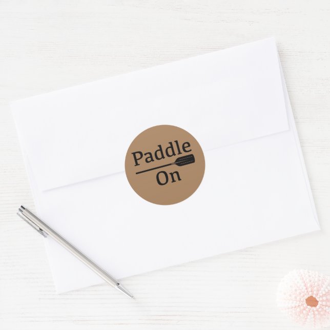 Paddle On Design - Classic Round Sticker (Envelope)