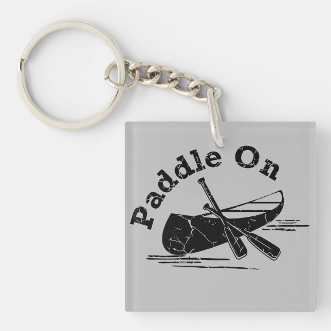 Paddle On Design - Square (double-sid Key Ring (Front)