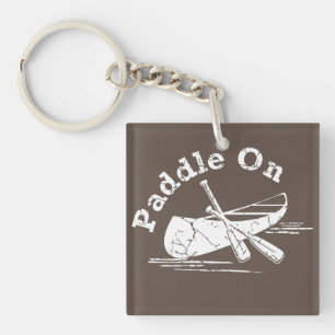 Paddle On Design - Square (double-sided) Key Ring