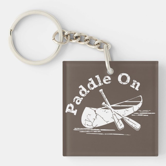 Paddle On Design - Square (double-sided) Key Ring (Front)