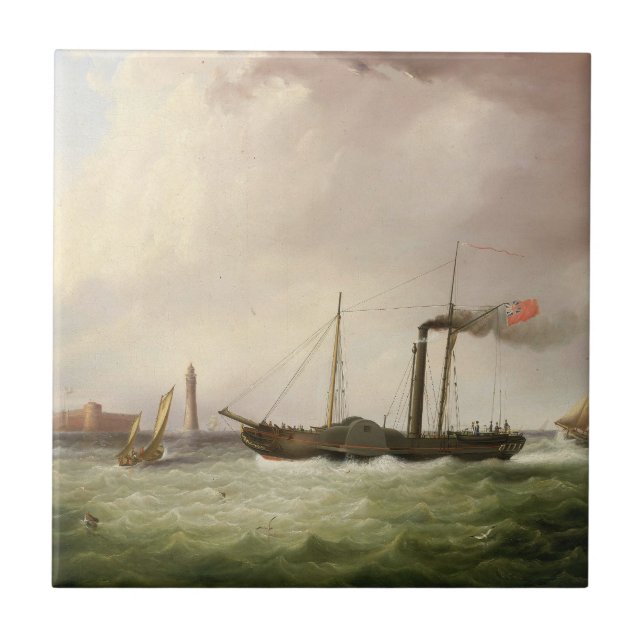 Paddle Steamer Ariel 1831 Ceramic Tile (Front)