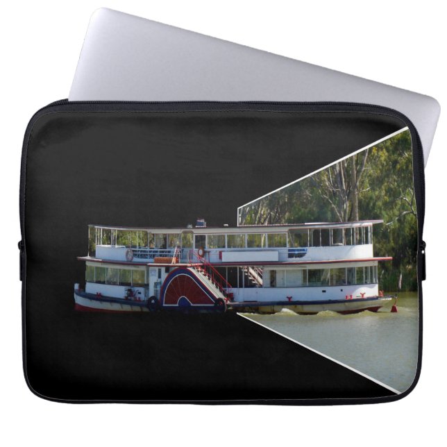 Paddle Steamer Dimensional Art, Laptop Sleeve (Front)