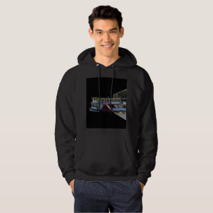 Paddle Steamer Popout Art, Mens Black Hoodie