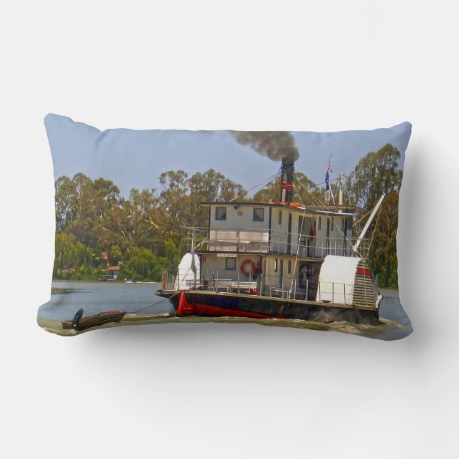 Paddle Steamer River Murray Australia, Lumbar Cushion (Front)