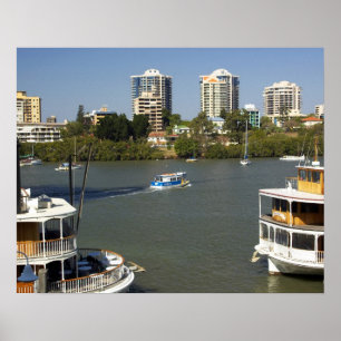 Paddle Steamers, Brisbane River, Brisbane, Poster