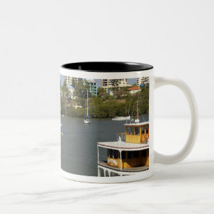Paddle Steamers, Brisbane River, Brisbane, Two-Tone Coffee Mug