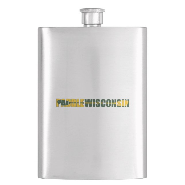 Paddle Wisconsin Kayaking Hip Flask (Front)