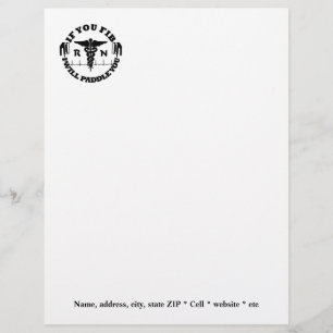 Paddle You Shock You Registered Nurse Afib Humour Personalized Letterhead