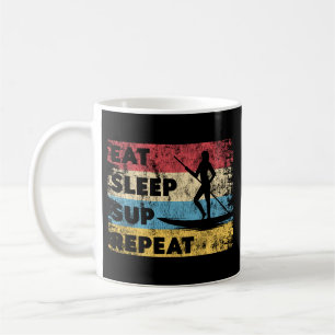 Paddleboard Eat Sleep Sup Repeat Girl Retro Coffee Mug
