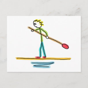 Paddleboard Stickman Postcard