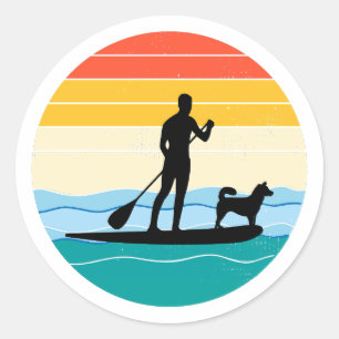 Paddleboarding Paddleboard Paddle Water sports Dog Classic Round Sticker
