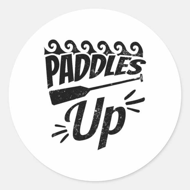 Paddles Up Design Dragon Boat  Classic Round Sticker (Front)