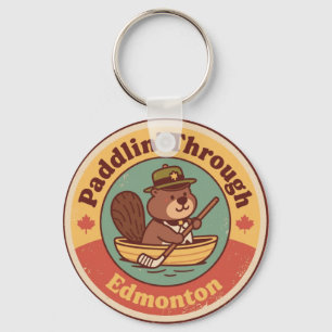 Paddlin’ Through Edmonton Art Key Ring