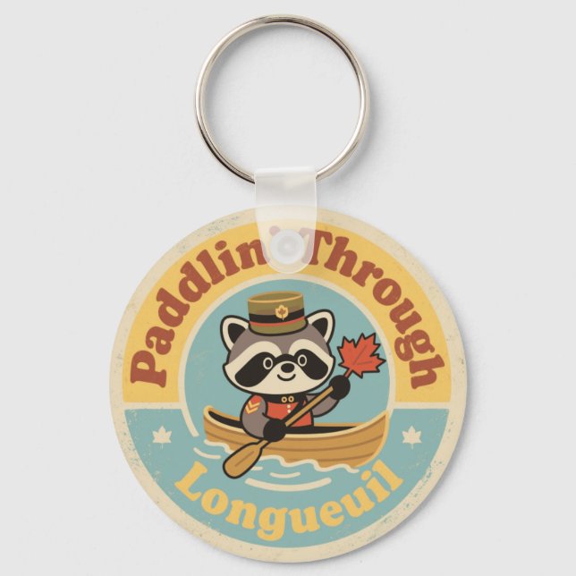 Paddlin’ Through Longueuil with a Friendly Racoon Key Ring (Front)