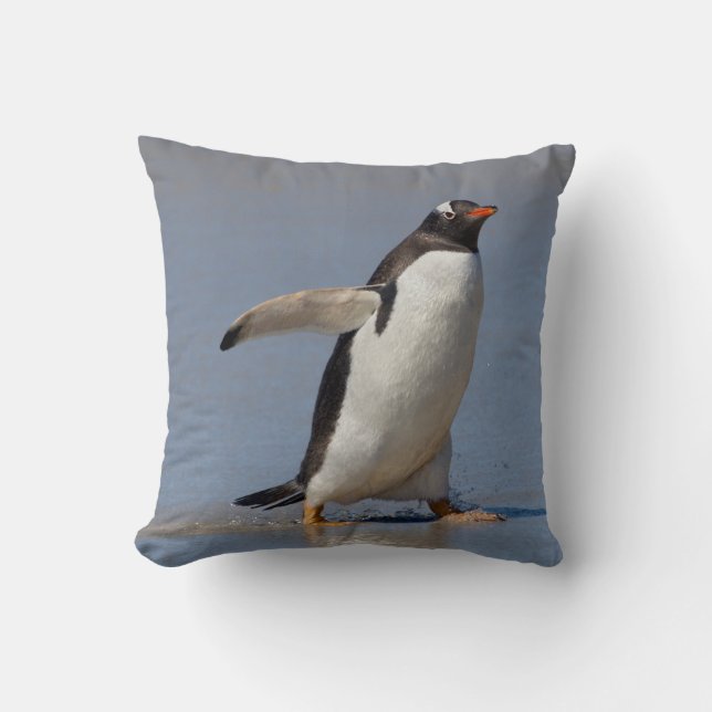 Paddling Gentoo Pillow (Front)
