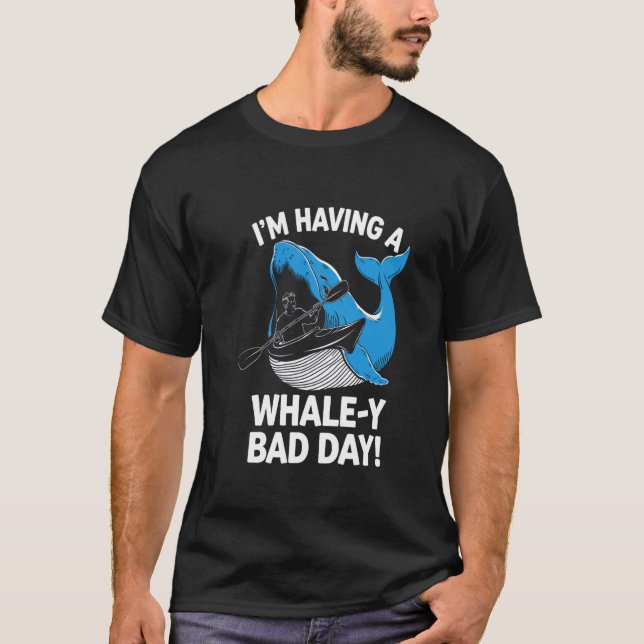 Paddling Gone Wrong Hilarious Whale Attack Design T-Shirt (Front)