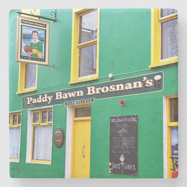 Paddy Bawn Brosnan, Dingle Pubs, Irish Pub  Stone Coaster (Front)