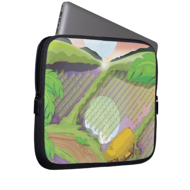 Paddy field laptop sleeve (Front Right)