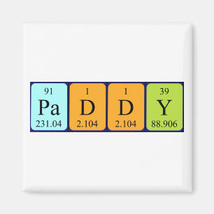 Paddy periodic table name magnet