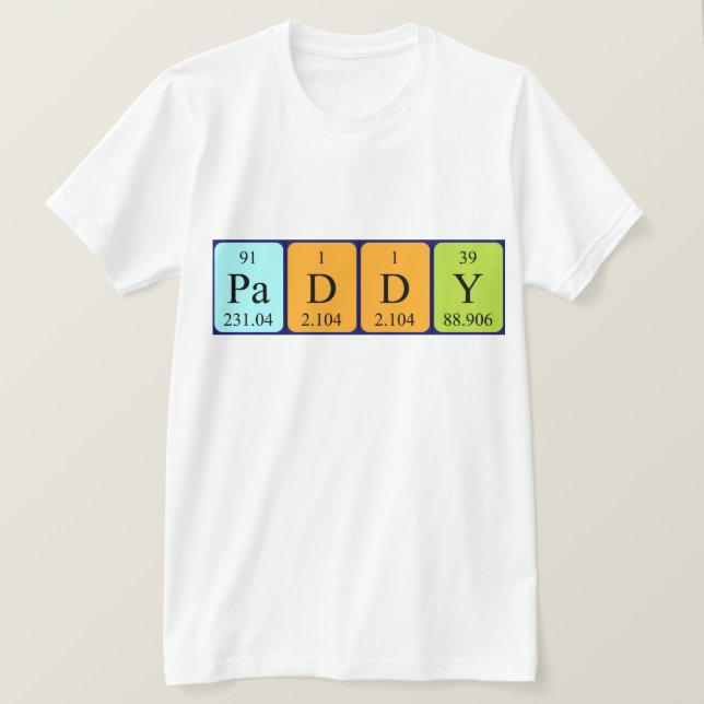 Paddy periodic table name shirt (Design Front)