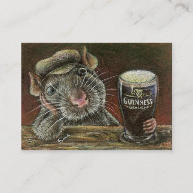 Paddy the rat ACEO prints Business Card (Front)