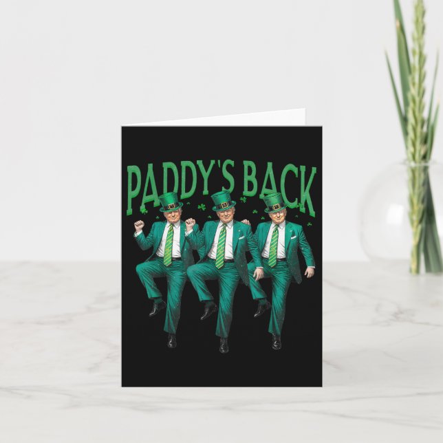 Paddys Back Dancing Trump St Patricks Day Irish Sh Card (Front)