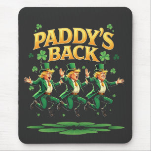 Paddy's Back Funny Trump St Patrick Day Leopard Mouse Pad