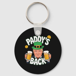 Paddy's Back Funny Trump St. Patrick’s Day Shamroc Key Ring