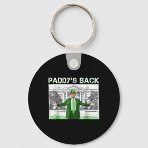 Paddy's Back St Patricks Day Funny Trump Leprechau Key Ring
