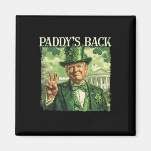 Paddy's Back St Patricks Day Lucky Trump Shamrock Magnet