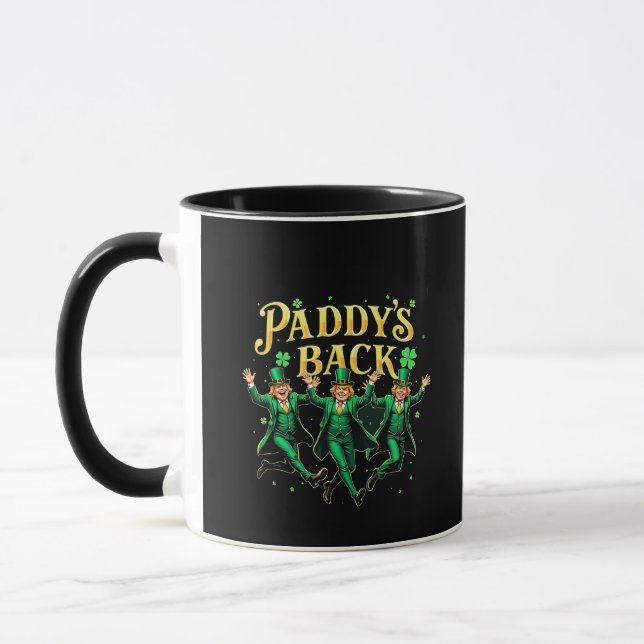 Paddy's Back St Patrick's Day Trump Dancing  Mug (Left)