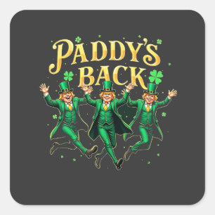 Paddy's Back St Patrick's Day Trump Dancing Square Sticker