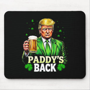 Paddy's Back Trump Beer Shamrock St Patricks Day L Mouse Pad