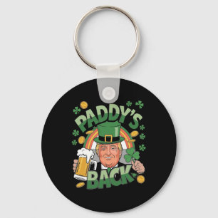 Paddy's Back Trump Funny St. Patrick’s Day Shamroc Key Ring