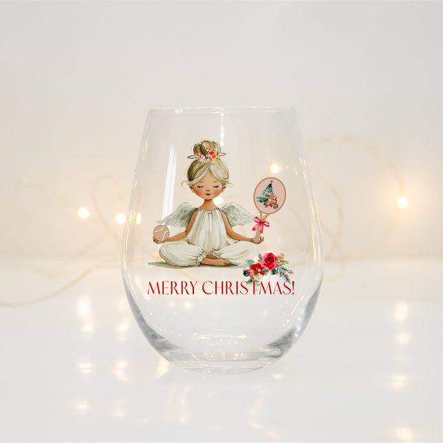 Padel Christmas Wine Glass – A Holiday Padel Angel (Creator Uploaded)