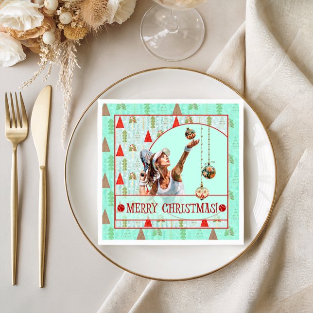 Padel Cocktail Napkin – Padel Retro Christmas (Creator Uploaded)