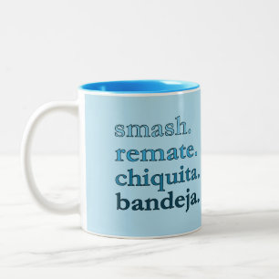 Padel Coffee Mug-Personalise Word Vibes Sky Blue Two-Tone Coffee Mug